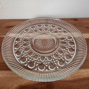 Clear glass thick serving tray Victorian party serving wear appetizer dish plate